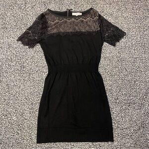 LOFT Black Lace Mini Dress